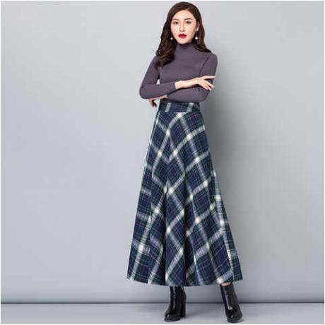 Falda Escocesa Larga Mujer