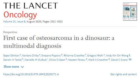 Descubren cáncer en un dinosaurio