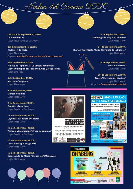 Cacabelos celebra las noches del Camino 2020 que incluyen cine, charlas o exposiciones a lo largo de agosto y septiembre