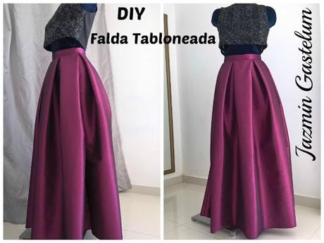 Falda Circular Larga Con Tablones