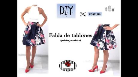 Falda Circular Larga Con Tablones