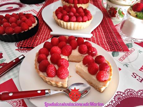 Tartaletas de Frambuesa y Crema Pastelera