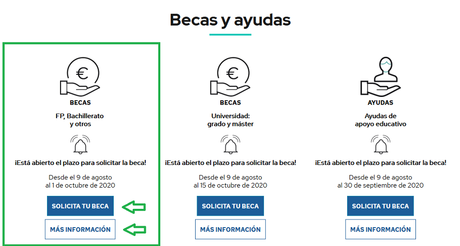 Como solicitar las Becas del ministerio para Bachillerato, FP y otros cursos 2020/2021 Online