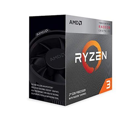 AMD 3200G Ryzen 3, Procesador con Disipador de calor Wraith Stealth (4 MB, 4 Núcleos, Velocidad de 4 GHz, 65W)