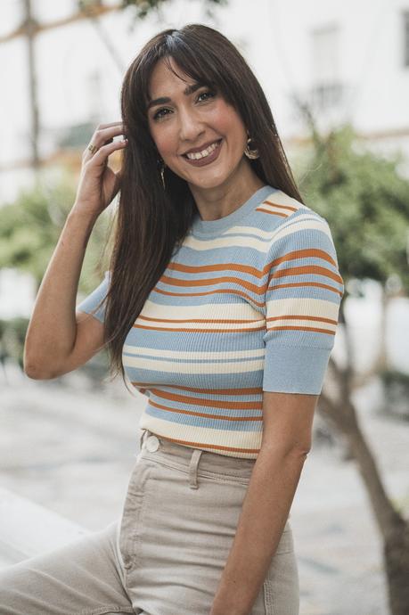 top de rayas de colores
