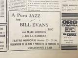Bill Evans Trio - My Foolish Heart Live in Buenos Aires (1975) / Live in Buenos Aires 1979 (1979) Un pequeño aviso publicado en el diario local El Norte, anunciando el concierto