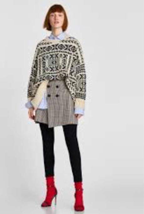 Falda Mini Pata De Gallo Zara