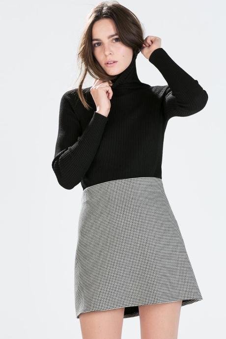 Falda Mini Pata De Gallo Zara