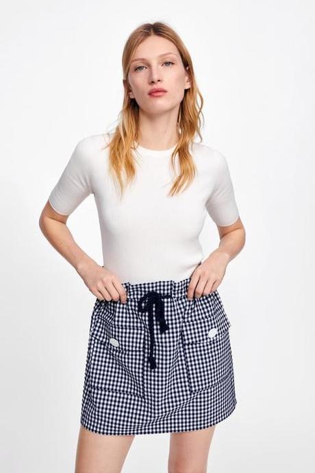 Falda Mini Pata De Gallo Zara