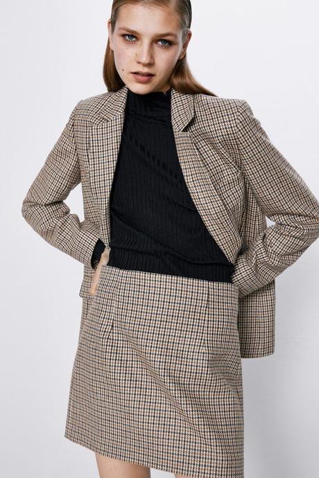 Falda Mini Pata De Gallo Zara