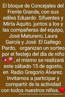 El Frente Grande festeja el Día del Niño con un sorteo en la radio del pueblo