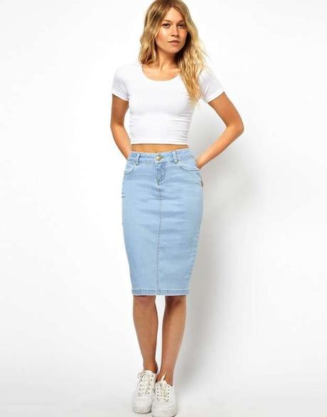 Falda Tubo Larga Con Zapatillas