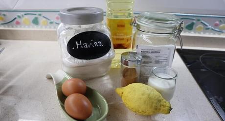 Los ingredientes para hacer el bizcocho con leche