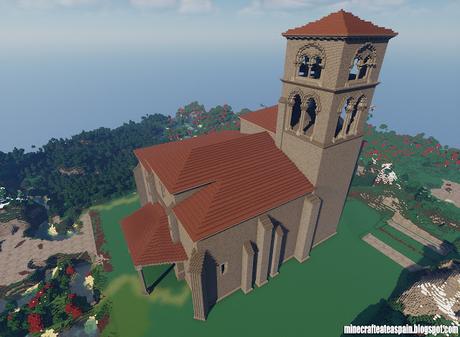 Réplica Minecraft de la Iglesia románica de San Martin Obispo, Jaramillo Quemado, España.