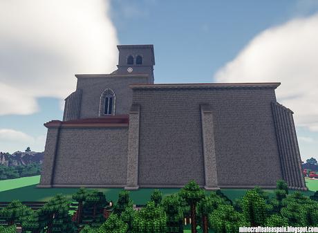 Réplica Minecraft de la Iglesia románica de San Martin Obispo, Jaramillo Quemado, España.