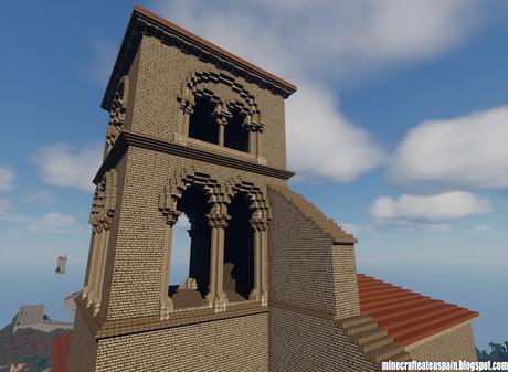 Réplica Minecraft de la Iglesia románica de San Martin Obispo, Jaramillo Quemado, España.