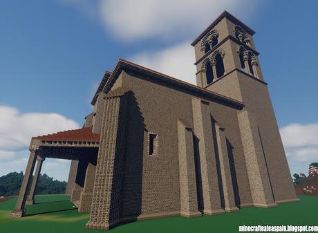 Réplica Minecraft de la Iglesia románica de San Martin Obispo, Jaramillo Quemado, España.