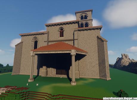 Réplica Minecraft de la Iglesia románica de San Martin Obispo, Jaramillo Quemado, España.