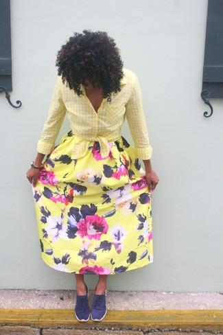 Combinar Falda Flores Larga Combinar Falda Flores Larga