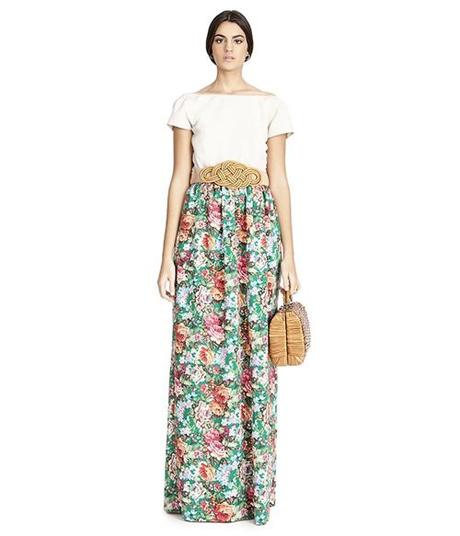 Combinar Falda Flores Larga Combinar Falda Flores Larga