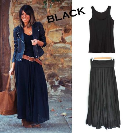 Combinar Falda Flores Larga Combinar Falda Flores Larga