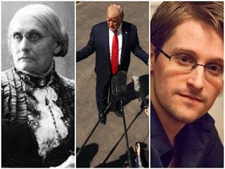 Trump al ataque con Susan B. Anthony y Snowden
