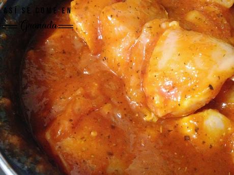 Brocheta de pollo a la barbacoa Brocheta de pollo a la barbacoa