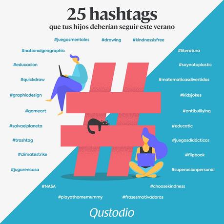 Qustodio elabora un listado con 25 hashtags interesantes y de calidad que los menores deberían seguir