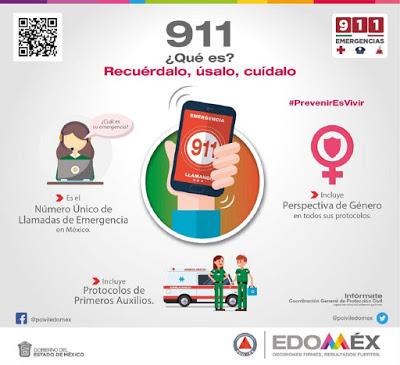 DISPONE PROTECCIÓN CIVIL DEL NÚMERO DE EMERGENCIA NACIONAL 911 PARA ATENDER CUALQUIER CONTINGENCIA EN EDOMÉX
