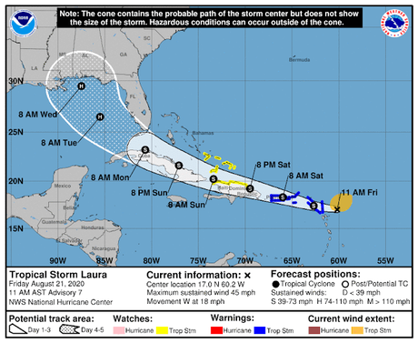 Ciclón Laura impactará este sábado la República Dominicana.