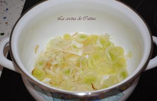 Vichyssoise con salteado de gambas