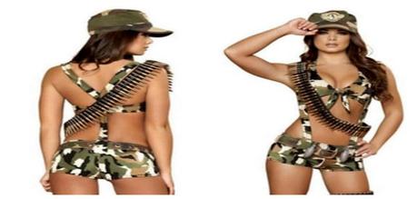 Falda Disfraz De Militar Mujer