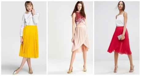 Falda Plisada Roja Larga