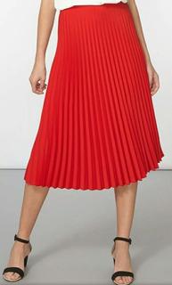 Falda Plisada Roja Larga