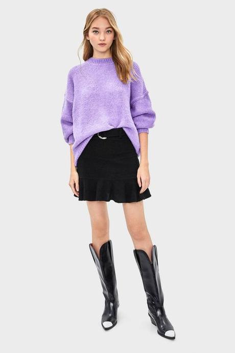 Falda Negra Polipiel Zara