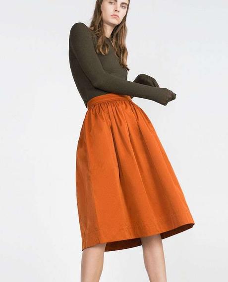 Falda Negra Polipiel Zara