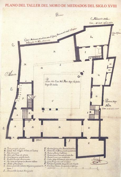 El Taller del Moro, Toledo Plano del Taller del Moro - Archivo Municipal de Toledo - Por José Hernández Sierra - sXVIII