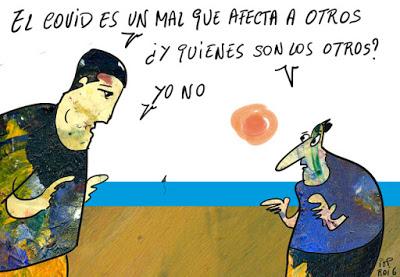 “Conspiranoides”, contra las mascarillas obligatorias. Y el rey emérito, anfitrión de MBZ, uno de los hombres más poderosos del mundo árabe.