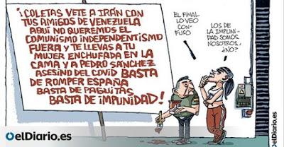 “Conspiranoides”, contra las mascarillas obligatorias. Y el rey emérito, anfitrión de MBZ, uno de los hombres más poderosos del mundo árabe.