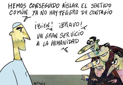 “Conspiranoides”, contra las mascarillas obligatorias. Y el rey emérito, anfitrión de MBZ, uno de los hombres más poderosos del mundo árabe.