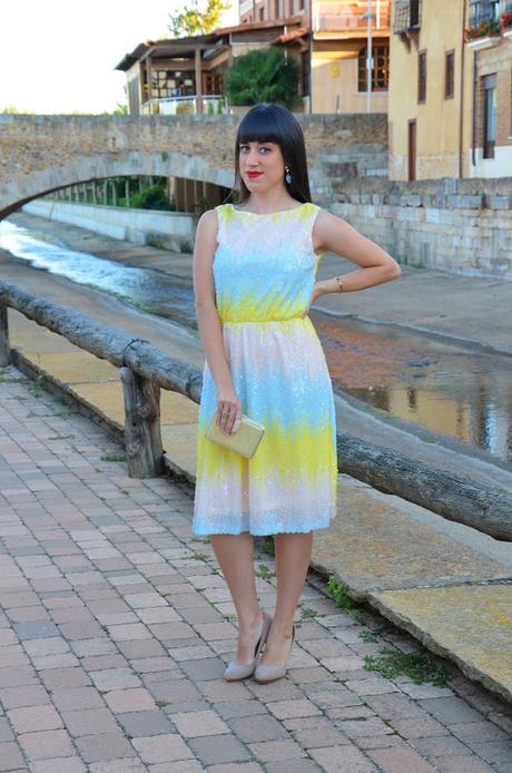 Vestido midi de lentejuelas