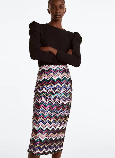 Falda De Lentejuelas De Colores