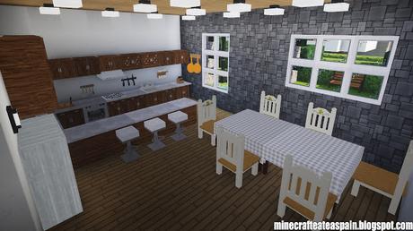 Casa Moderna en Minecraft con jardín, por Minecrafteate.