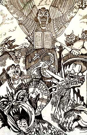 Kingu con el ejercito de Tiamat