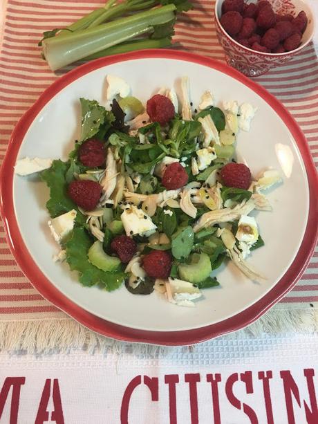 Ensalada Verde De Pollo Con Frambuesas