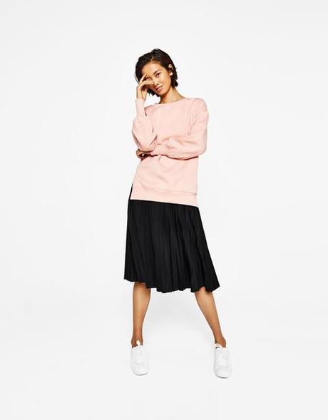 Falda Midi Plisada Metalizada