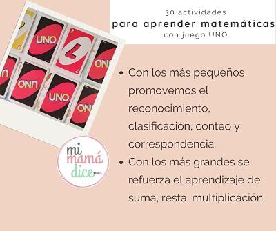 30 actividades para aprender matemáticas con juego UNO 30 actividades para aprender matemáticas con juego UNO