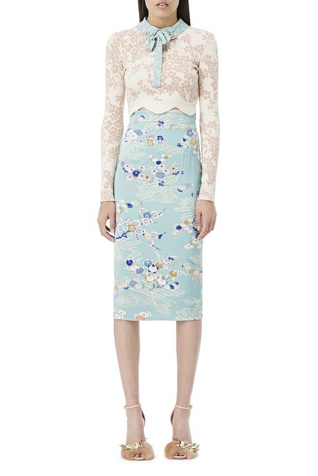 Falda Tubo Estampado Flores