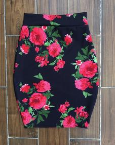 Falda Tubo Estampado Flores