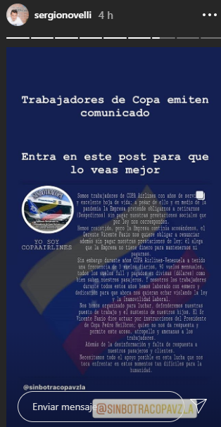 Trabajadores de Copa Airlines en Venezuela denuncian despidos masivos